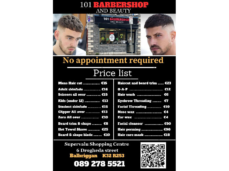 101 Barbershop, Balbriggan, Co. Dublin