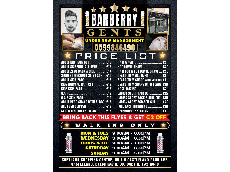 Ozzy's Barbers, Castleland, Balbriggan, Co. Dublin